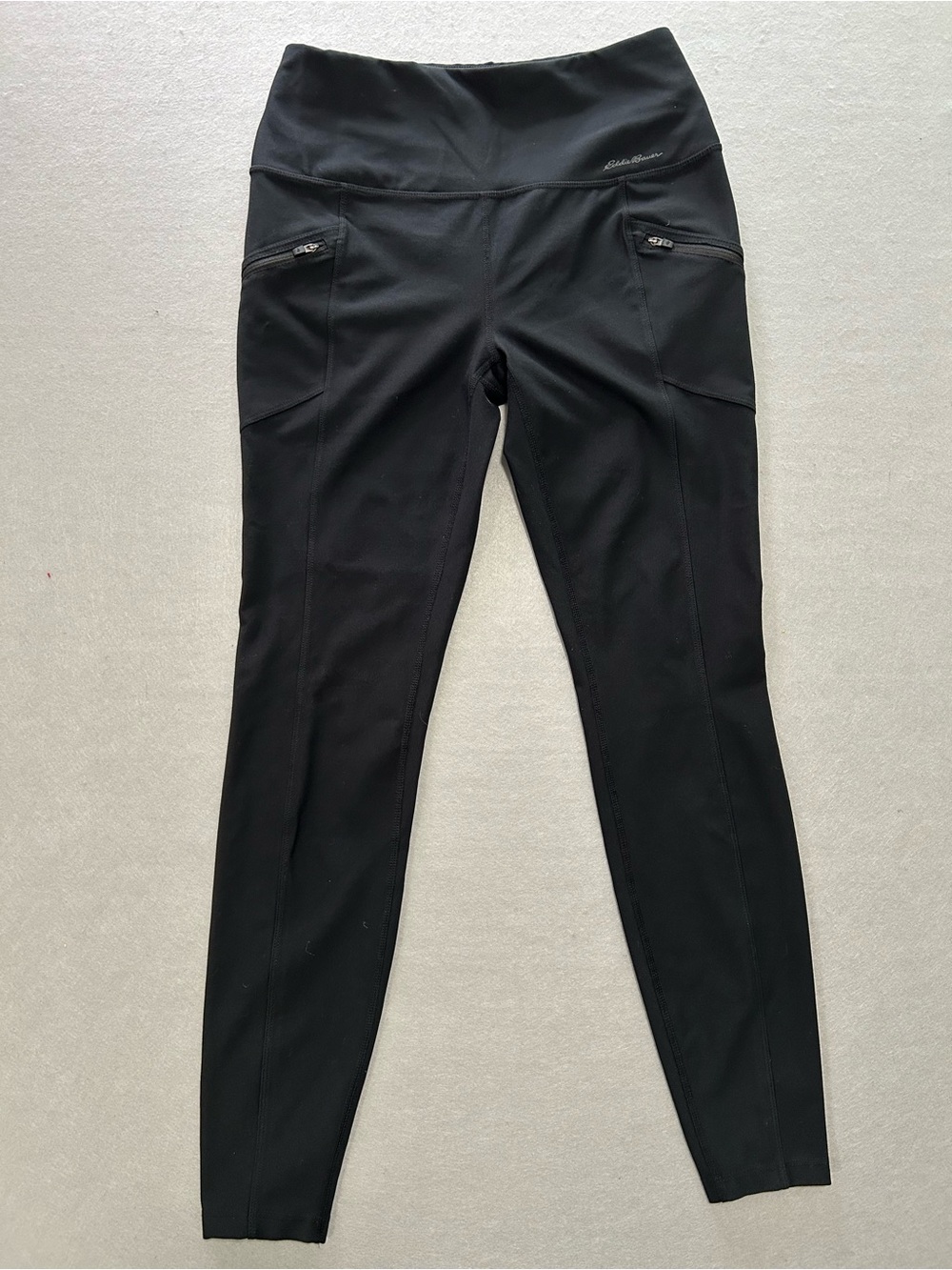 Eddie Bauer Black High-Rise Zip-Pocket Leggings